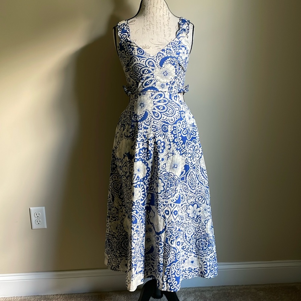 Floral Open Back Midi Dress